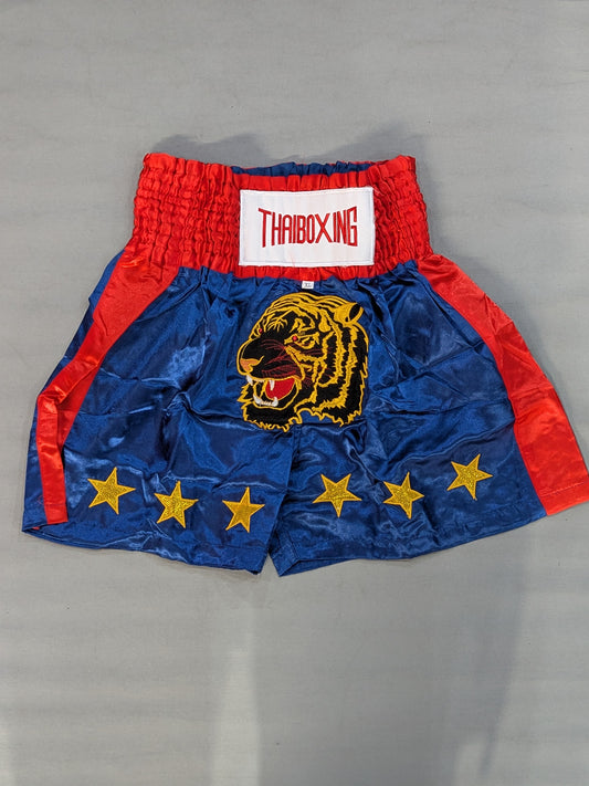 Muay Thai Trunks (4) (Blue× Red, Tiger)