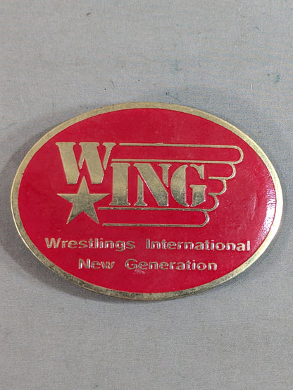 W☆ING promotion logo belt buckle (red)