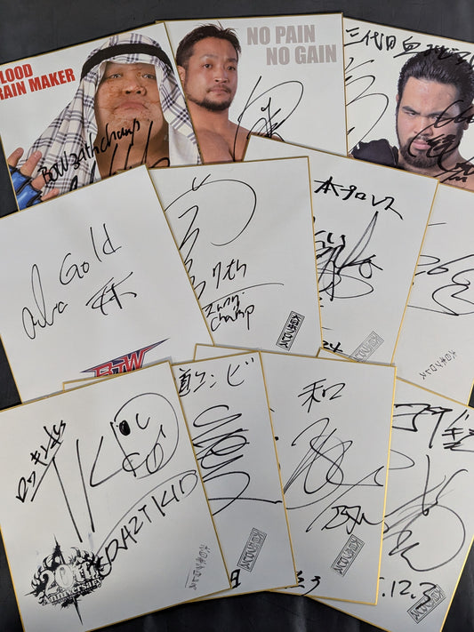 ★ Big Japan Soul ★ Big Japan Pro Wrestling  Sign Shikishi ( Autograph board ) Set