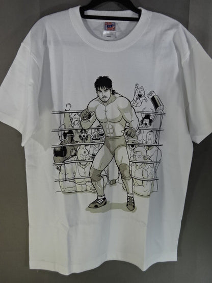 Minowa Man (Ikuhisa Minowa) ×Kinnikuman  Collaboration T-Shirt (1) (White)