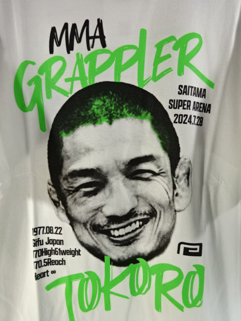 Hideo Tokoro×reversal  "TOKORO MMA GRAPPLER" T-shirt (2) (white)