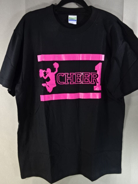 WRESTLE-1 Cheer-I "CHEER 1" T-Shirt (2) (Black)