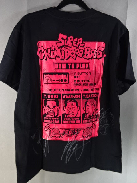 [Autographed triple autographed] Blood Midoro Brothers III "SUPER CHIMIDORO BROS." T-shirt
