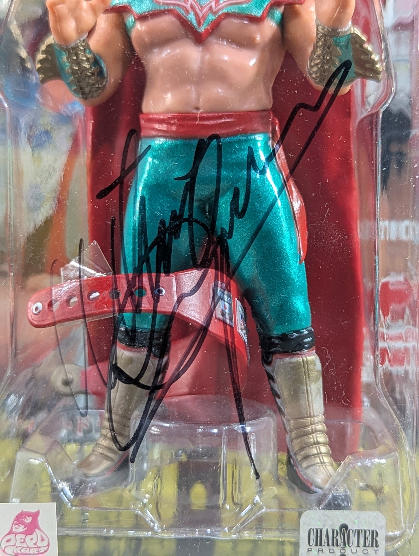 【hand signed autograph】  Ultimo Dragon (green & red, with NWA belt)