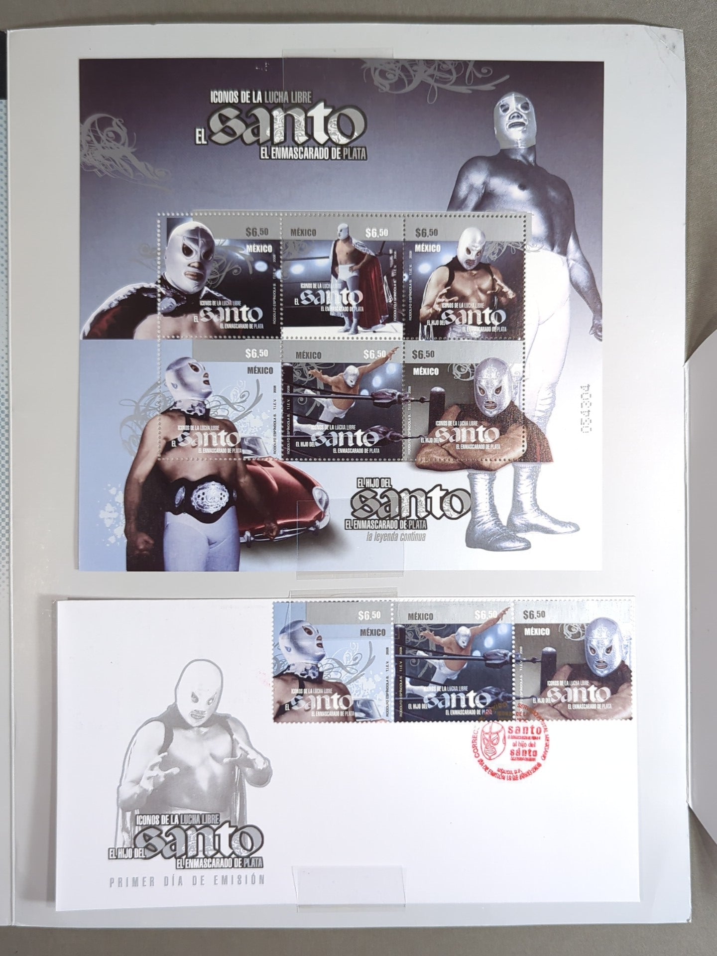 El Hijo del Santo  Official Commemorative Stamp Sheet