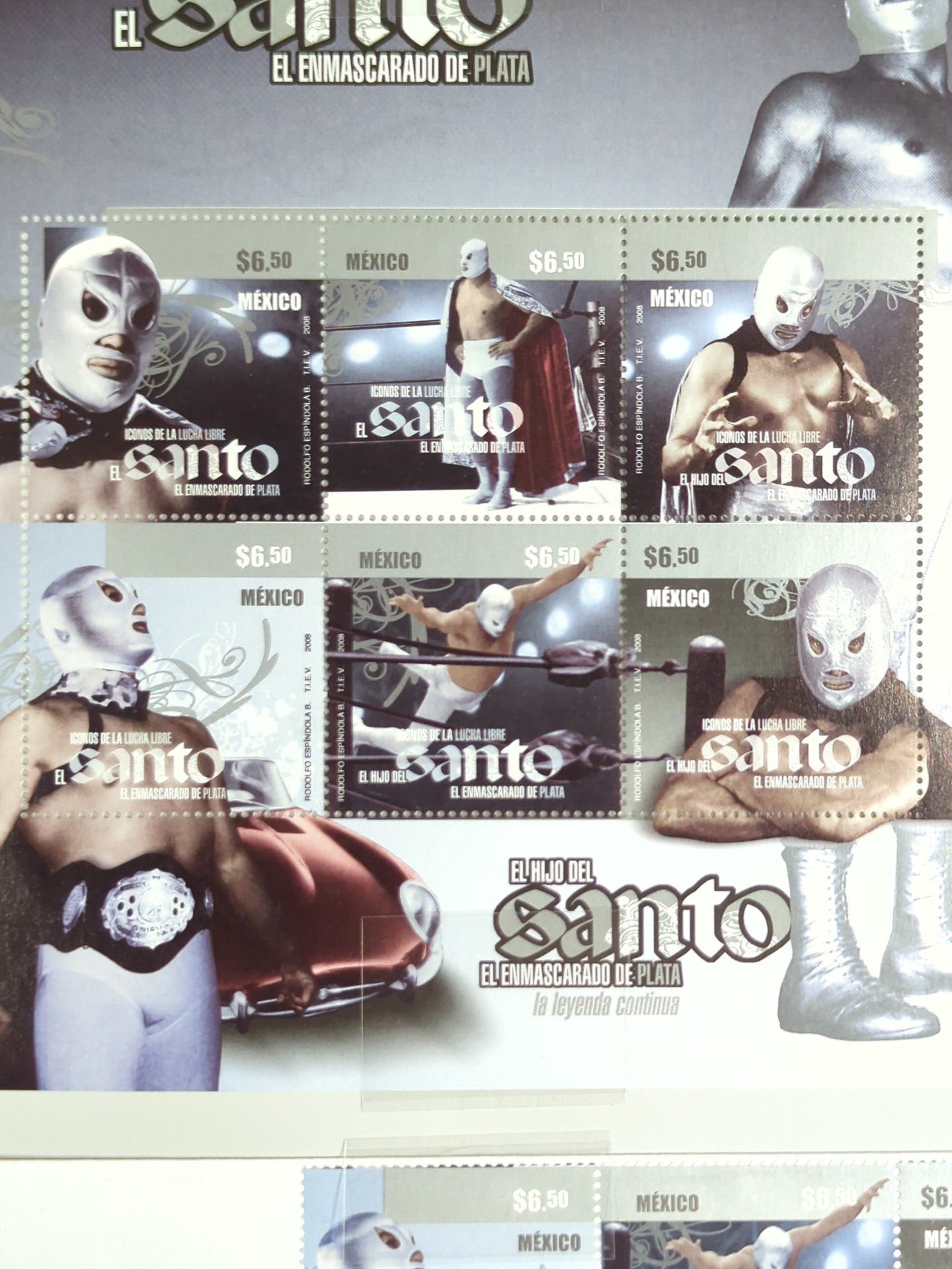 El Hijo del Santo  Official Commemorative Stamp Sheet