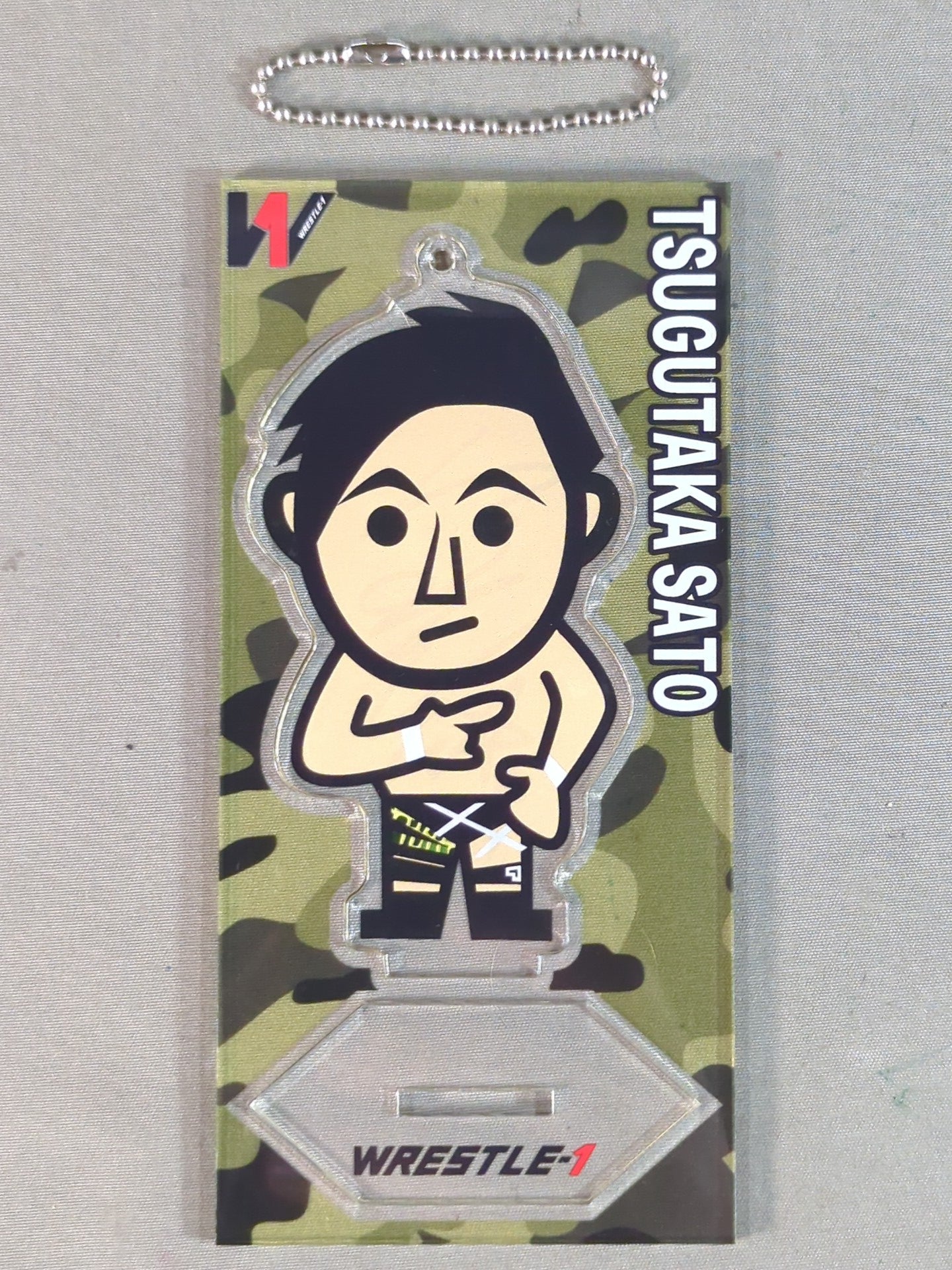 【hand signed autograph】 Tsugutaka Sato WRESTLE-1 Acrylic Stand Keychain