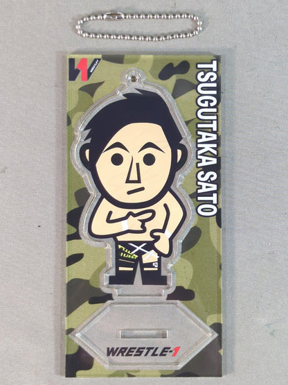 【hand signed autograph】 Tsugutaka Sato WRESTLE-1 Acrylic Stand Keychain