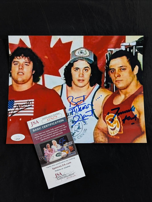The Dynamite Kid and "Hitman" Bret Hart 2 hand signed autographs  Pro-Photo  (4)