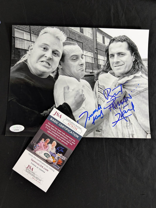 The Dynamite Kid and "Hitman" Bret Hart 2 hand signed autographs  Pro-Photo  (3)