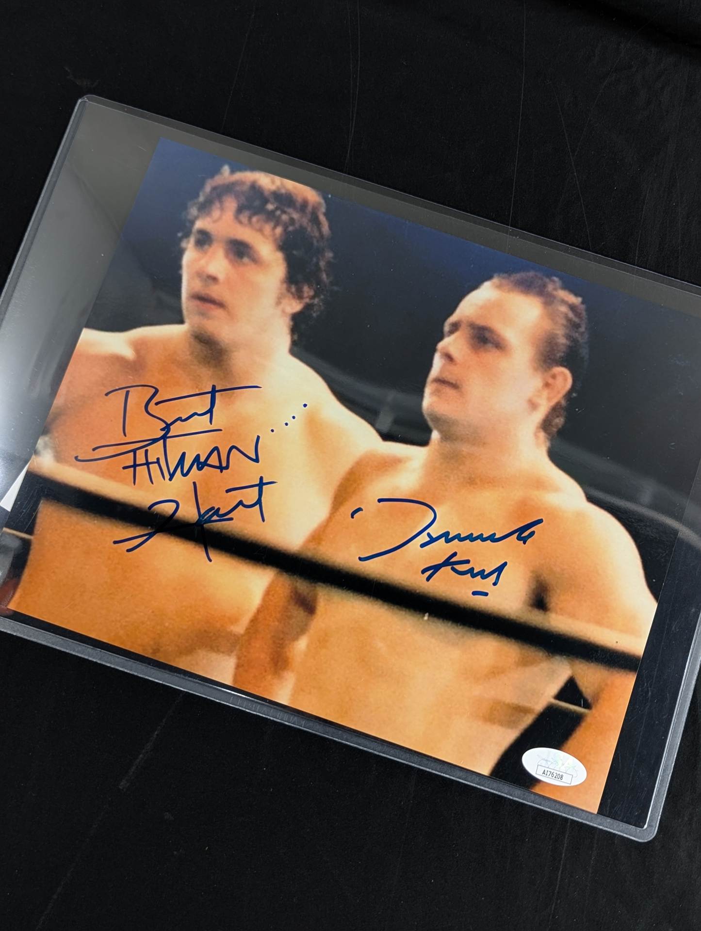 ダイナマイト・キッド＆“ヒットマン”ブレット・ハート 直筆Wサイン入り ポートレート②