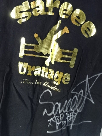 【直筆サイン入り】Sareee「裏投げ」Tシャツ①(ブラック)