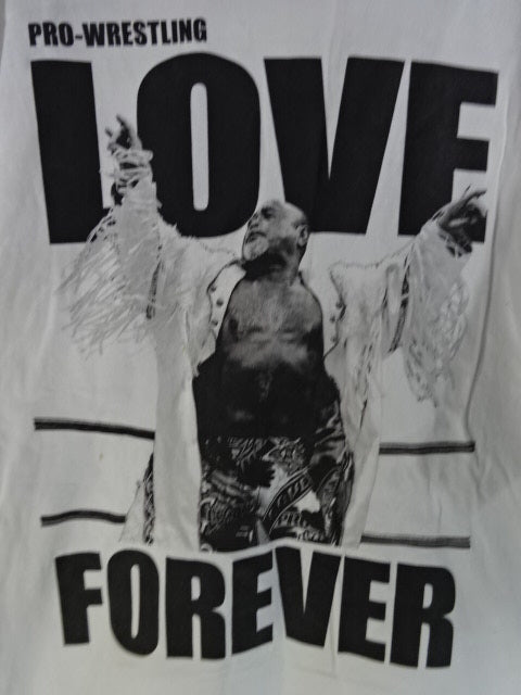武藤敬司 プロレスリングLOVE FOREVER Tシャツ②(ホワイト)