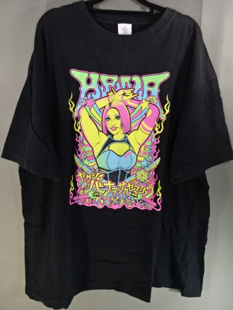 木村花 ドージョーアッパレ イラストTシャツ①(ブラック)