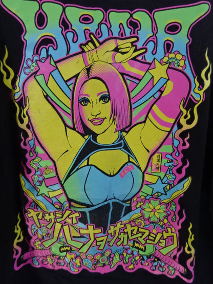 木村花 ドージョーアッパレ イラストTシャツ①(ブラック)