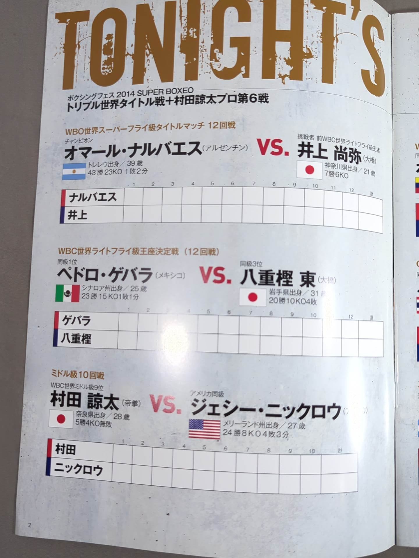 井上尚弥＆八重樫東＆ホルヘ・リナレス トリプル世界タイトルマッチ