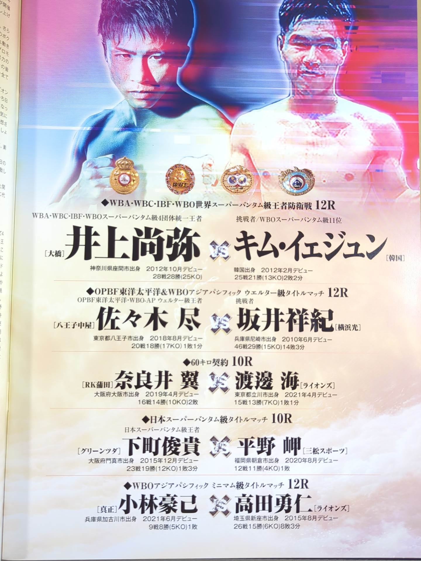 ☆4団体統一戦☆ 井上尚弥vsキム・イェジュン – 闘道館