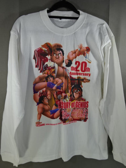 武藤敬司「the 20th Anniversary 1998～2004｣ ロングスリーブTシャツ①(ホワイト)