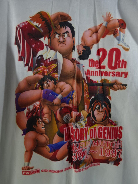 武藤敬司「the 20th Anniversary 1998～2004｣ ロングスリーブTシャツ①(ホワイト)