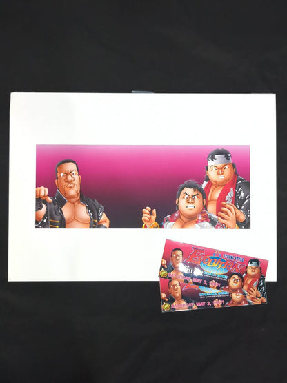 ★坂井永年氏 原画作品★「STRONG STYLE EVOLUTION IN OSAKA」闘魂三銃士