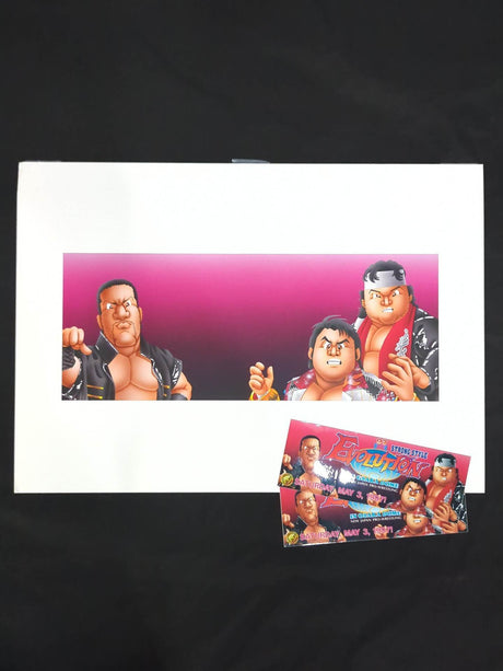 ★ Nagatoshi Sakai Original art work ★ "STRONG STYLE EVOLUTION IN OSAKA" Fighting Spirit Three Musketeers