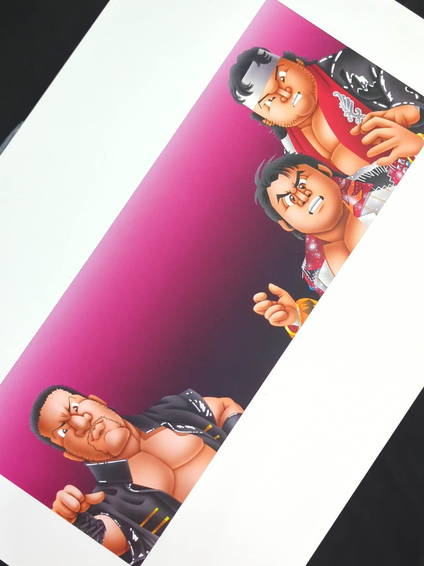 ★坂井永年氏 原画作品★「STRONG STYLE EVOLUTION IN OSAKA」闘魂三銃士