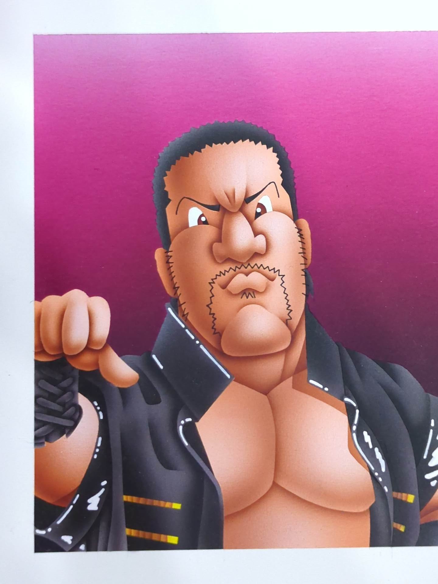 ★坂井永年氏 原画作品★「STRONG STYLE EVOLUTION IN OSAKA」闘魂三銃士