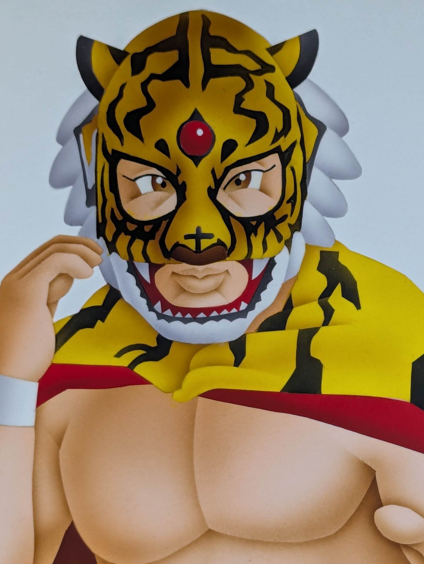 ★坂井永年氏 原画作品★「四次元殺法」初代タイガーマスク(縫いぐるみ)