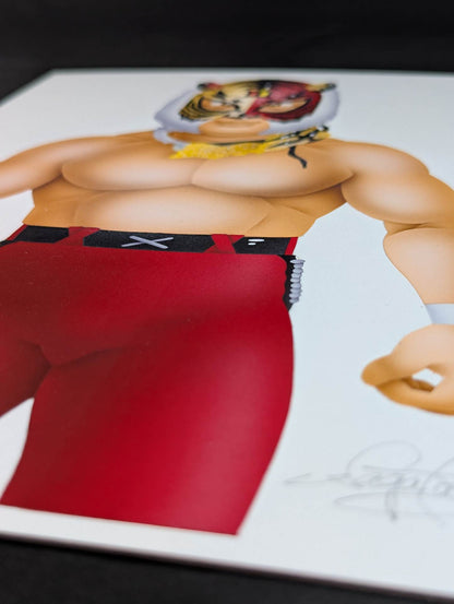 ★坂井永年氏 原画作品★「四次元殺法」初代タイガーマスク(赤＆金ハーフ)