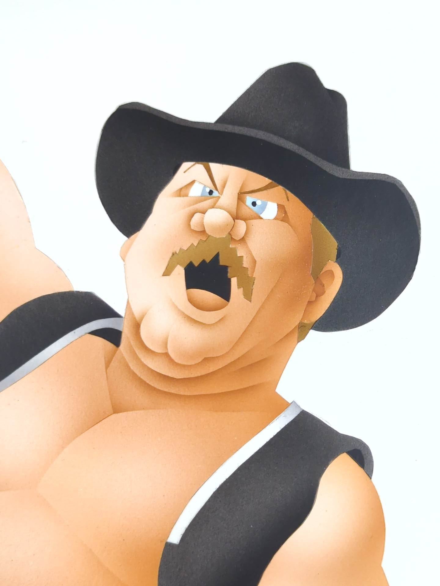 ★坂井永年氏 原画作品★「不沈艦」スタン・ハンセン