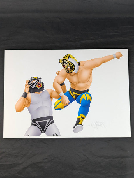 ★ Nagatoshi Sakai 's original drawing work ★ "Four-Dimensional Killing Method" The first Tiger Mask vs. the First Black Tiger