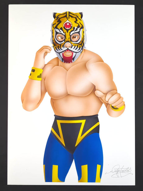 ★ Nagatoshi Sakai 's original painting work ★ "Four-dimensional killing method" first tiger mask (debut battle type)