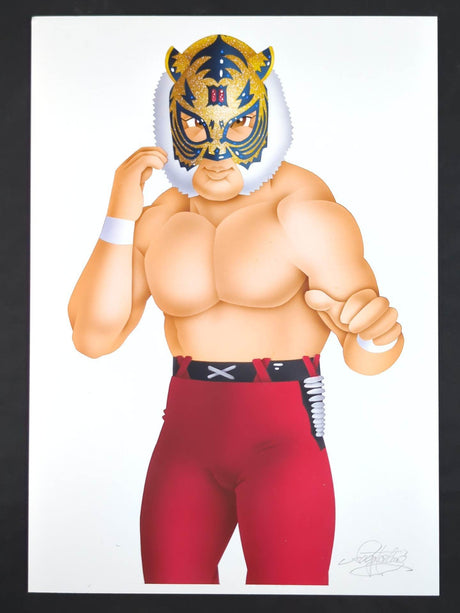 ★ Nagatoshi Sakai original painting work ★ "Four-dimensional killing method" first generation tiger mask (Bulmeta III mark)