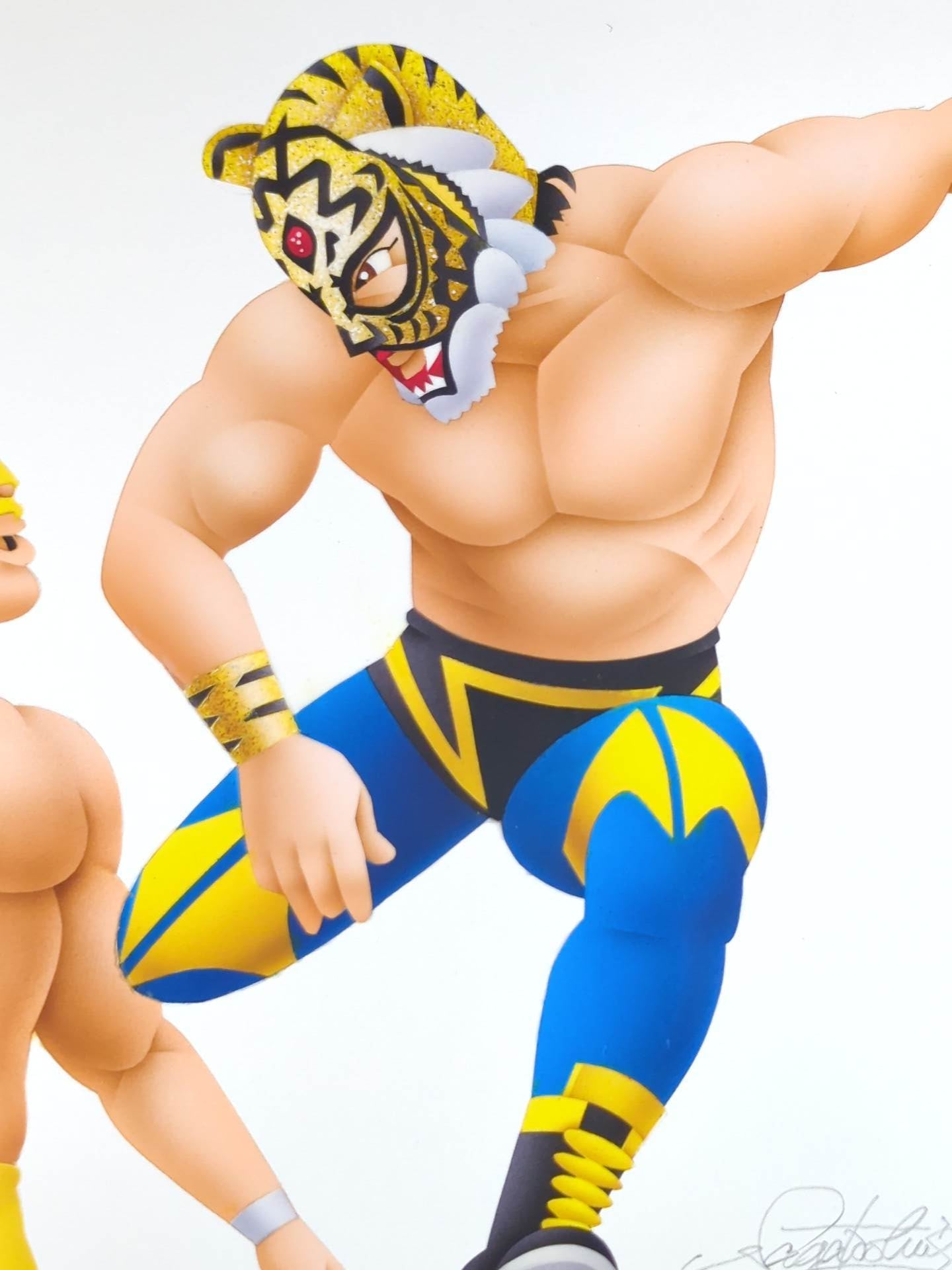 ★坂井永年氏 原画作品★「四次元殺法」初代タイガーマスクvsエル・ソリタリオ