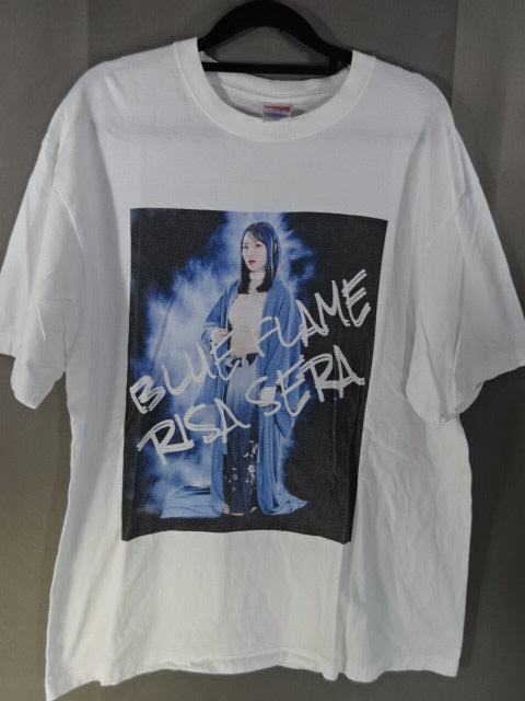 Risa Sera  "BLUE FLAME" T-Shirt (1) (White)
