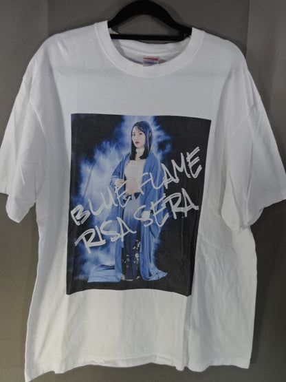 Risa Sera  "BLUE FLAME" T-Shirt (1) (White)