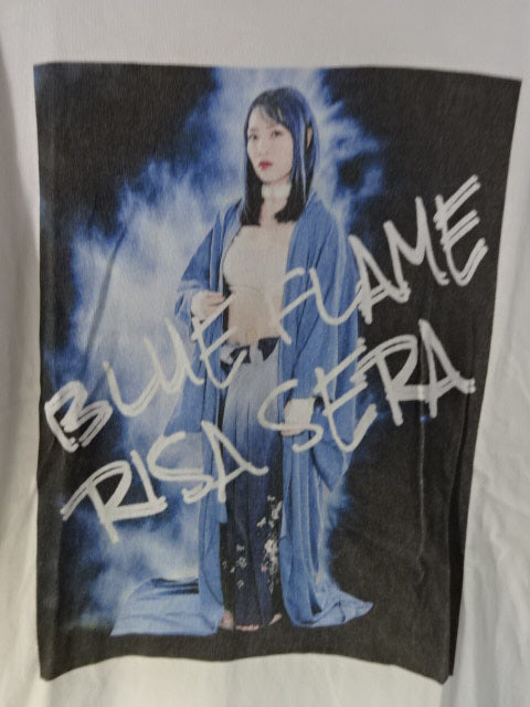 Risa Sera  "BLUE FLAME" T-Shirt (1) (White)