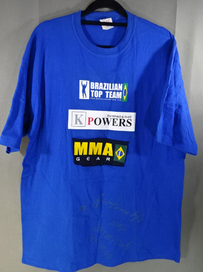 [Antonio  Rogerio Nogueira hand signed autograph Brazilian Top Team T-Shirt (2) (Blue)