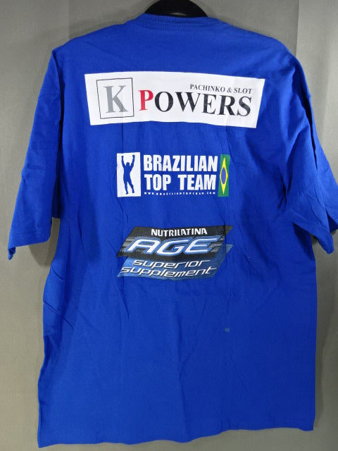 [Antonio  Rogerio Nogueira hand signed autograph Brazilian Top Team T-Shirt (2) (Blue)