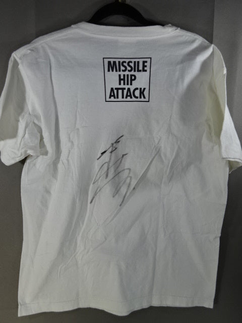 【hand signed autograph】 Shiro Koshinaka "I'm going to do it!! Samurai T-shirt (1) (white)