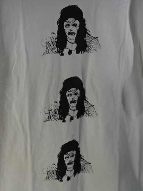 Leather Face Illustration T-Shirt (1) (White)