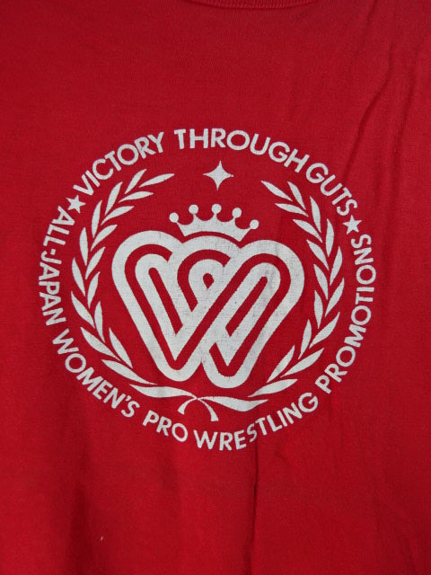 All Japan Women\'s Pro Wrestling  Logo T-Shirt (2) (Red)