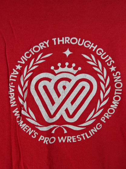 All Japan Women\'s Pro Wrestling  Logo T-Shirt (2) (Red)