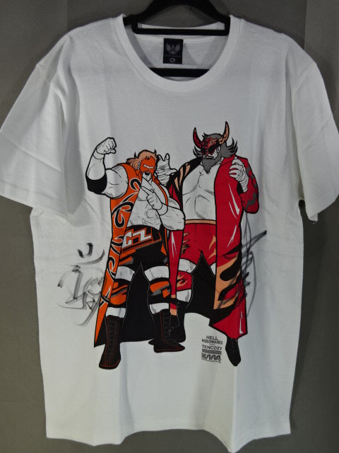 [2 hand signed autographs ] Kinnikuman  collaboration Tenkoji × Hermisionals T-Shirt