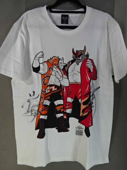 [2 hand signed autographs ] Kinnikuman  collaboration Tenkoji × Hermisionals T-Shirt