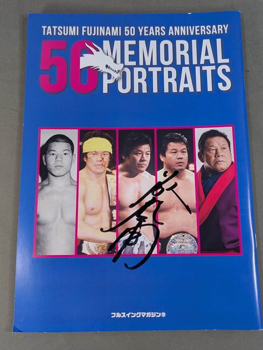 [Tatsumi Fujinami  hand signed autograph ] Full Swing Magazine No. 9 Tatsumi Fujinami 's debut 50th anniversary "Memorial" Pro-Photo Collection"