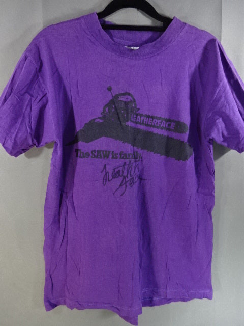 Leather Face "The SAW is family." T-Shirt (1) (IWA / Purple)