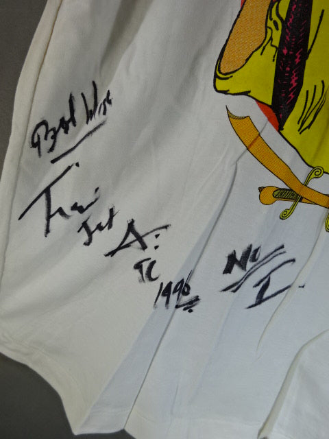 【hand signed autograph】 Tiger Jeet Singh  Illustration T-Shirts(1) (White)
