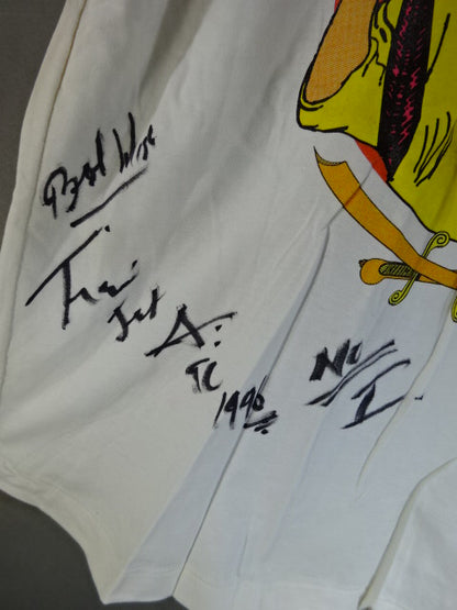 【hand signed autograph】 Tiger Jeet Singh  Illustration T-Shirts(1) (White)