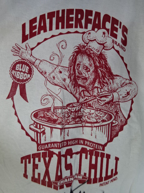 【hand signed autograph】 Leather Face Illustration T-Shirt (2)(IWA / White)